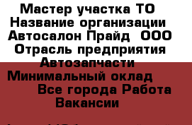 Мастер участка ТО › Название организации ­ Автосалон Прайд, ООО › Отрасль предприятия ­ Автозапчасти › Минимальный оклад ­ 20 000 - Все города Работа » Вакансии   